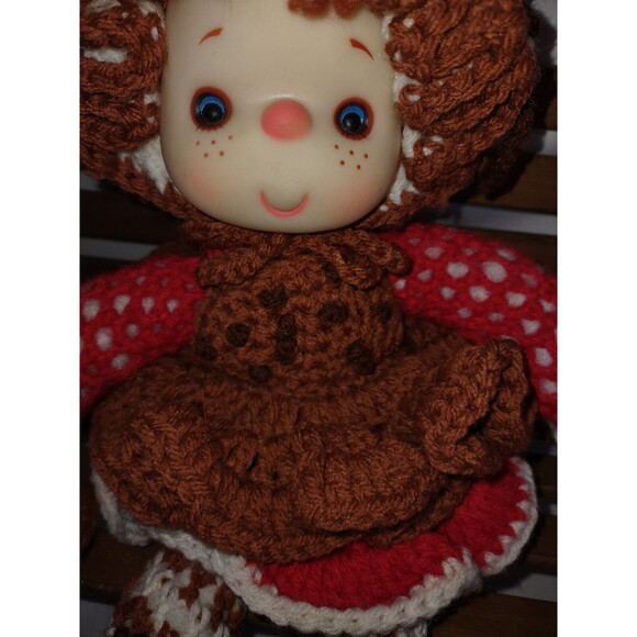 Vintage Crocheted Strawberry Shortcake 16in Doll Chocolate Chip Ice Cream - Picture 3 of 14